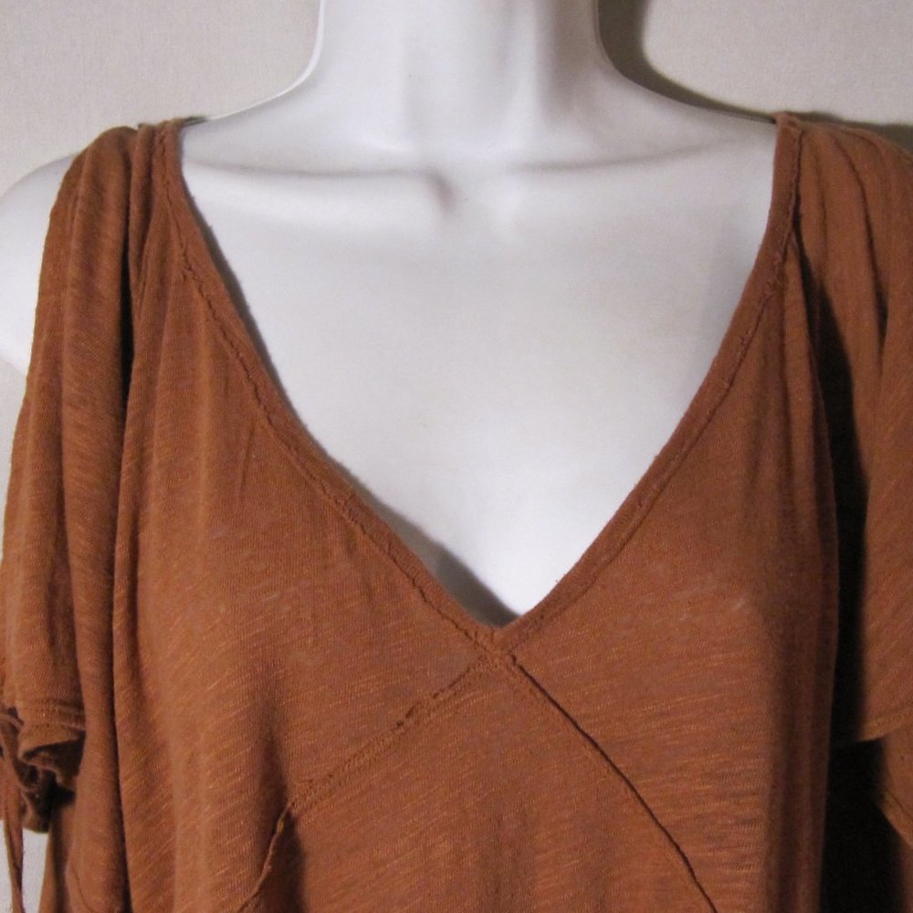 Free People Cold Shoulder Tie Sleeves Tunic Top S - Picture 2 of 7